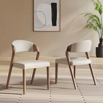 Кухненски Градински стол за хранене от скандинавска дървесина с удобна тапицерия, шезлонг, градинска минималистичная Мебели за дома Silla Comedor