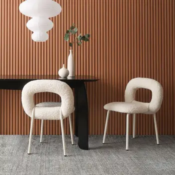 Стол за Понички Скандинавски Дизайн на Трапезария Стол С възможност за сгъване на Облегалката За Малък Апартамент, Лесно Луксозно Кресло За Грим Sillas De Comedor Furnitures