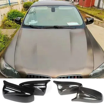Двойката Огледала от Въглеродни Влакна/ABS, Покриване на X5 и X6, Автомобили Страничен Капак Огледала за Обратно виждане, Подмяна на Капаци За BMW X5 X6 E70 E71 2007-2013