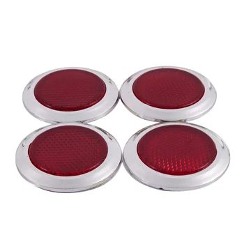 4 бр. пластмасови кръгли светоотражающая стикер за автомобил, червено