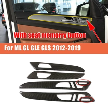 Тампон Върху Вътрешната Дръжката на вратата на Колата е От Въглеродни Влакна За Mercedes Benz W166 ML GL 2012-2015 GLS GLE 2016-2019
