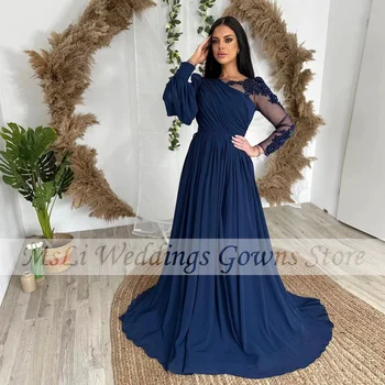 Елегантна рокля за бала на сватба с дълъг ръкав, аппликацией от мъниста, вечерни рокли от Саудитска Арабия, вечерна рокля по поръчка
