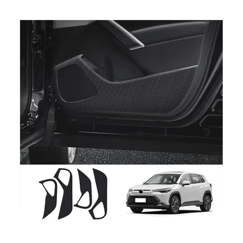 Автомобилна подплата за защита на врати от въглеродна на кожата, аксесоари за Врати планк, Противоударная тампон, Мръсен подложка за Toyota Corolla Cross 2022 + RHD