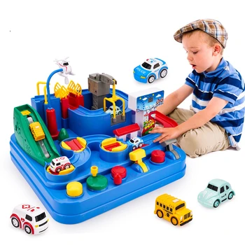 Топли детски образователни кола играчки за момчета, трековые приключенски игри за мозъка, железопътни коли, механични паркинг, коледни подаръци за деца