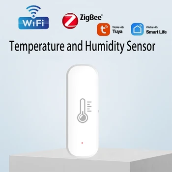 Sasha WIFI Zigbee Сензор за температура и влажност на въздуха, детектор, термометър, управляващ целия дом, интелигентна връзка за умен живот