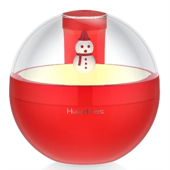 Овлажнител за въздух във формата на снежен човек с ночником Дифузор Етерично масло USB Туманообразователь Коледен подарък за Домашно авто дифузор Червен