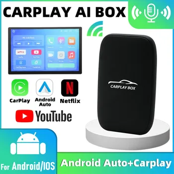 2023 НОВ Android Ai Box Кабелен до Безжичен Адаптер CarPlay Android auto За Универсален автомобилен Мултимедиен Видеоплеера Netflix, YouTube