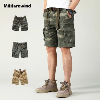 Новост 2023 година, къси мъжки панталони-карго, ежедневни директни къси панталони от 100% памук, дишащи армейските военни тактически панталони за мъже