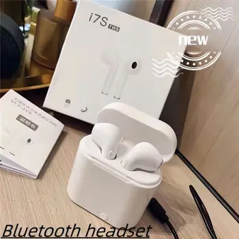 безжични слушалки i7s tws Bluetooth 5.0, спортни слушалки, слушалки с микрофон, кабел за зареждане кутия, слушалки за всички смартфони