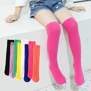 Детски Чорапогащи до коляното, Детски памучни Чорапи цвят карамел, Дългите Гамаши, Сладки Чорапи за момичета от 3 до 12 години, Детски дрехи