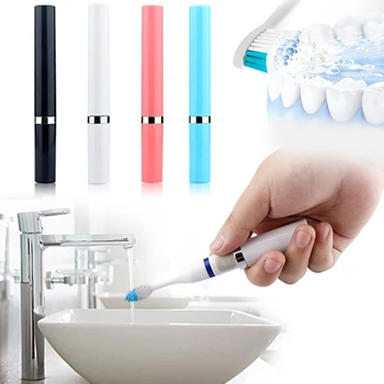 1 бр. мини ултразвуковата електрическа четка за зъби с батерии, Водоустойчив Избелваща Зъбите, хигиена На устната Кухина За Деца и възрастни TSLM1