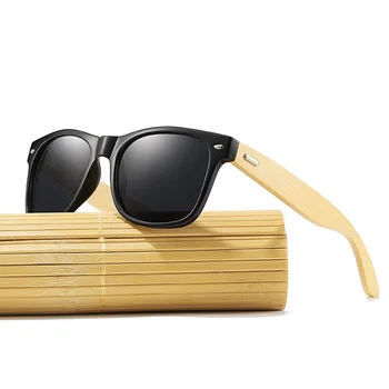 Класически квадратни слънчеви очила от бамбуково дърво за мъже и жени, високо качество на Vintage слънчеви очила за шофиране, риболов, фирмен дизайн, антибликовые очила