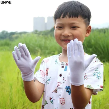 1 Чифт детски танцови ръкавици, бели еластични ръкавици за изяви на фестивали, къси тънки ръкавици за детска градина