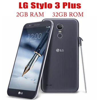 Оригинален отключени мобилен телефон LG Stylo 3 Plus 32 GB ROM 2 GB RAM, Bluetooth смартфон, задната камера 13 Mp, 5,7 