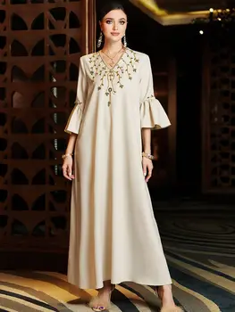 Рамадан Ейд Мубарак Абайя Турция Арабски мюсюлмански скромна рокля Молитвен исляма Облекло за Жените Дълги рокли Халат Femme Dali