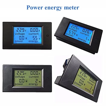1 Бр. брояч на енергия, Напрежение, ток, мощност 80-260 В/20А, волтметър за променлив ток, амперметър, синя подсветка, функция аларма за претоварване на помещенията