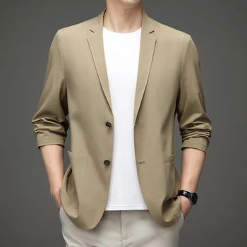 Пролетно-летен мъжки блейзър 2023, нов мъжки елегантен стилен корейски оборудвана с костюм, сако, ежедневни класически брандираната мъжки дрехи