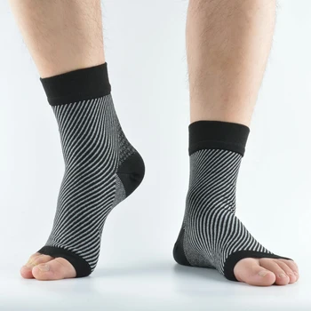 1 Чифт компрессионных чорапи за краката, които поддържат глезен ставата, баскетболни спортни чорапи за джогинг, разтеглив дишащи, за многократна употреба, за спорт на открито