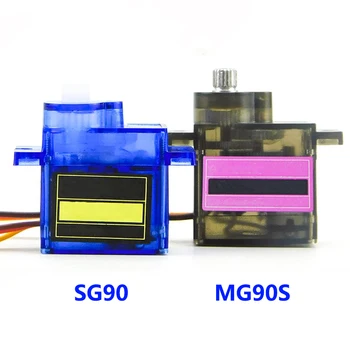 SG90 MG90S Микро-серво мотор-редуктор 180 ° 360 ° за Радиоуправляемой ръцете на робота с кабелна, Мини-Сервомашинки за проекта Arduino