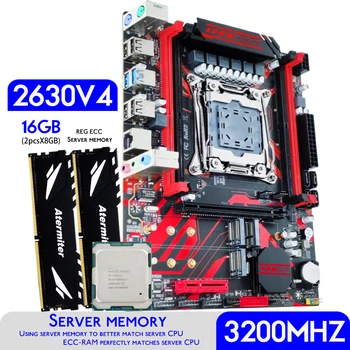 Комплект дънната платка Atermiter с процесор Xeon E5 2630 V4 CPU LGA 2011-3 DDR4 16GB 2X8GB 3200 Mhz REG ECC RAM