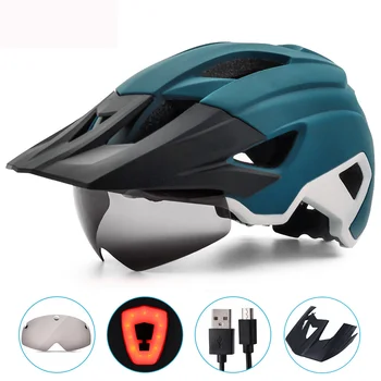 Велосипеден шлем, на предното стъкло, 2-в-1, велосипеден шлем, USB Задна светлина, постоянен термичен блок, мъжко И женско модно кормило екипировка