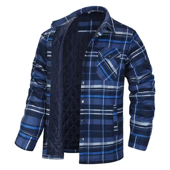 Зимни мъжки якета, висококачествен памучен риза, сако, пролет-есен, улични пешеходни палто, по-големи размери, свободни ежедневни ризи за мъже