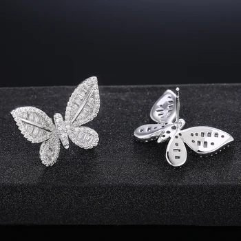CAOSHI Елегантни обеци-карамфил с кристали CZ във формата на пеперуда за жени, луксозни нежни обеци, Бижута на едро, хит на продажбите