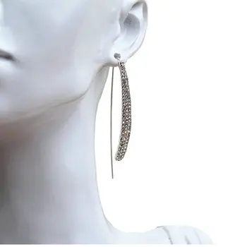 V123, модни сребърни обеци с кристали, модни дамски обеци, модни бижута са с добро качество, без никел