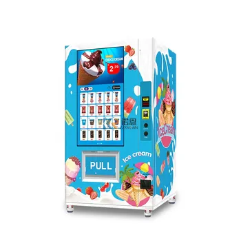 Вендинг машина за продажба на замразени храни, охлажда до -25 ° C, 49-инчов сензорен екран, японското сладолед, автомати за popsicle