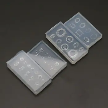 2 елемента Мини-Листата на Цветето 3D Силиконова Прозрачна Форма на Бутон Релефна Рамка Форма За Рязане на Нокти Шаблони За Дизайн на Ноктите, Средства За Грижа