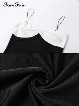Forefair, черни сатенени секси рокли Макси дамски летни рокли 2023 без ръкави с отворен гръб, дебнещ вечерна рокля, Модни тоалети