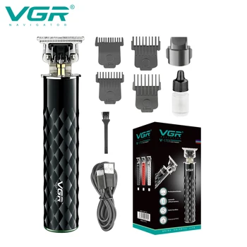 VGR Тример за коса, професионална Машина за рязане на коса, водоустойчива Машинка за оформяне на брада, T9, метална Машинка за мъже, V-170