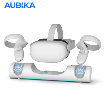 Магнитна зарядно устройство AUBIKA VR с led индикатор за Oculus Meta Quest 2 с 2 акумулаторни батерии и зарядно устройство USB-C
