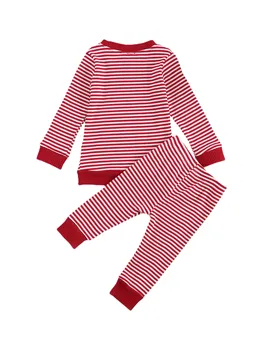 Детска тениска с дълъг ръкав, костюм със штанами, комплект дрехи в лента за новородени момчета и момичета, есенни блузи с кръгла яка, риза, панталони, костюми