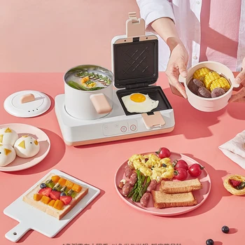Машина за приготвяне на закуска Jiuyang, машина за приготвяне на сандвичи, домакински мини-многофункционална машина за приготвяне на тостове 