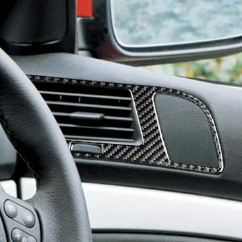 За BMW 5 серия M5 E39 1998-03 Въглеродни влакна от двете страни на предната врата на аудио говорител панел тампон стикер за декориране на интериор на автомобил