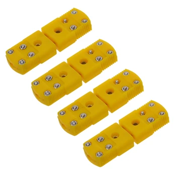Набор от конектори за термопар тип K с жълт пластмасов корпус, 4 бр.