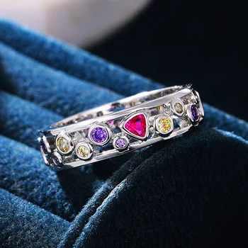 Женски пръстен за магнитотерапии, выдалбливают пръстени с геометрични камъни, цветни кристали, терапевтични пръстен на пръста си, за отслабване, лимфен дренаж