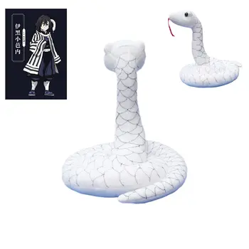 Змия за cosplay Demon Slayer Kimetsu no Yaiba Iguro Obanai, бяла змия в ивица, плюшен кукла, подпори за костюм