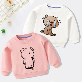 2021 Нов детски пуловер с качулка, есенно-пролетни блузи за момчета и момичета, свободна яке с анимационни герои, долната риза на чужд стил