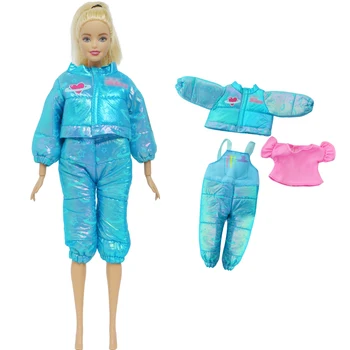 BJDBUS 1 комплект, син на космически костюм, розова риза, топло палто, специална колекция на дрехи за Барби кукли, аксесоари за момичета, детски играчки 