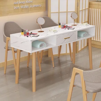 Ноктите на маса в японски стил с едно двойно кутия за съхранение; Маникюр, масичка за салонной мебели; Икономичен Набор от столове за вашия грим