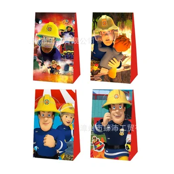 12шт Пожарникар Сам Хартиени Опаковки за шоколадови бонбони за Рожден Ден, Подарък пакети за Пожарна Машина, Момче-пожарникар, Стоки за украса на парти на 4-ти рожден Ден