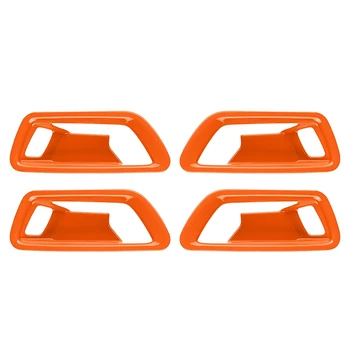 4шт Вътрешната дръжка на Автомобила Рамка на Купата Накладки за Ford Maverick 2022 2023 Вътрешната Врата на Кутията Оранжеви Декоративни Стикери