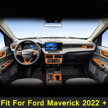 4шт Вътрешната дръжка на Автомобила Рамка на Купата Накладки за Ford Maverick 2022 2023 Вътрешната Врата на Кутията Оранжеви Декоративни Стикери