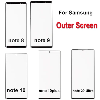 Детайли за ремонт на стъкло отпред обектив Samsung Galaxy Note 8 9 10 плюс 20, ултра външен стъклен обектив със сензорен екран