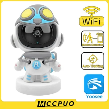 Mccpuo 5MP Безжична WiFi Роботизирана Камера С Автоматичен Проследяване Нощно Виждане Двустранен Гласова Видеоняня Камера за Наблюдение Yoosee