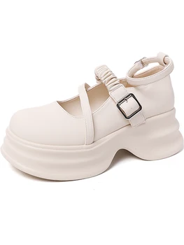Обувките Мери Джейн/2023 г. Годишният нови Обувки на Дебела Подметка, Сандали за момичета, Японската Униформи jk, Кожени Обувки в стил Лолита, Дамски обувки