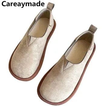 Careaymade-Удобни дамски фини обувки на плоска подметка с мека повърхност, летни дамски обувки на плоска подметка с матирано покритие в стил на дзен