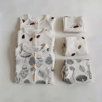 jonmi/нови есенни пижамные комплекти с изображение на елен за деца, блузи с дълги ръкави и панталони, 2 броя, ежедневни облекла за сън, за малки деца, костюм